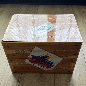Vintage Disney Cruise Castaway Cay Wood Design Cardboard Storage Box Early 2000s